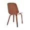 Armen Living Brinley Cream Faux Leather and Walnut Wood Dining Room Accent Chair LCBNSIWACR - alternate 4